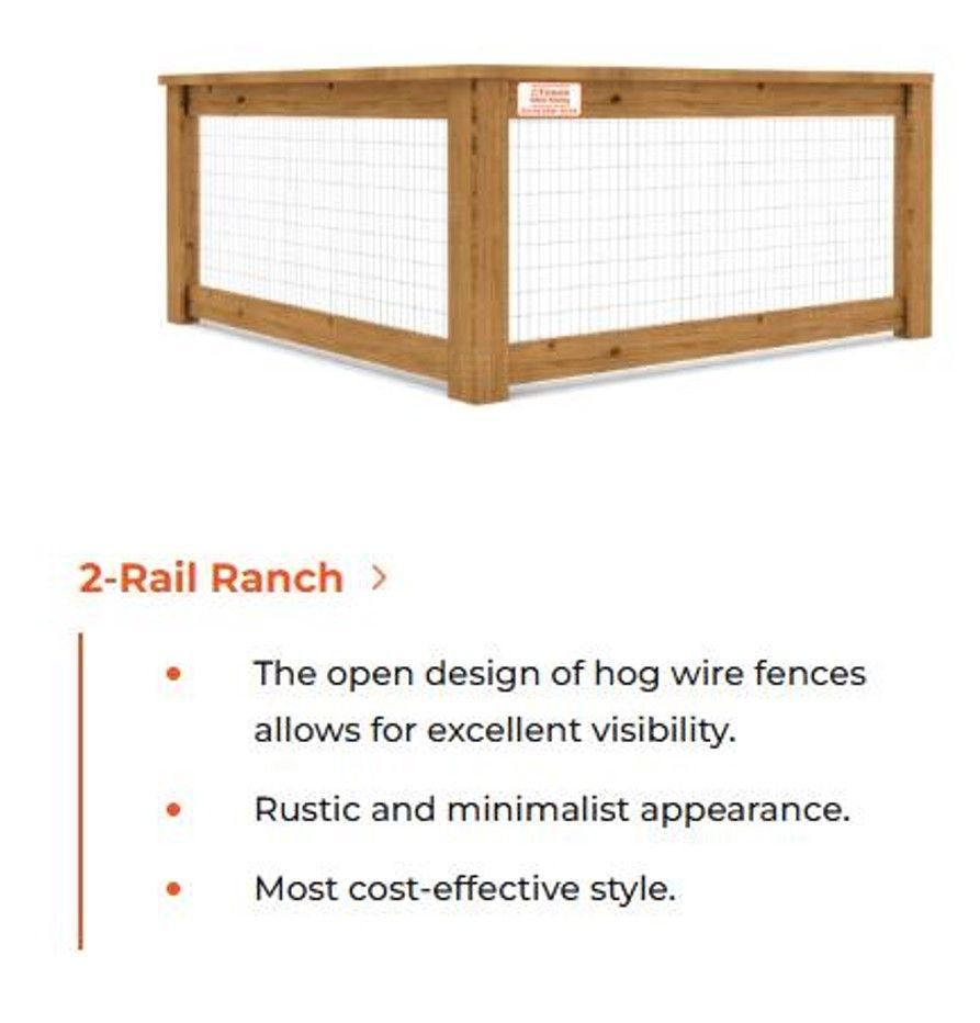 wire fence - 2-Rail Ranch style