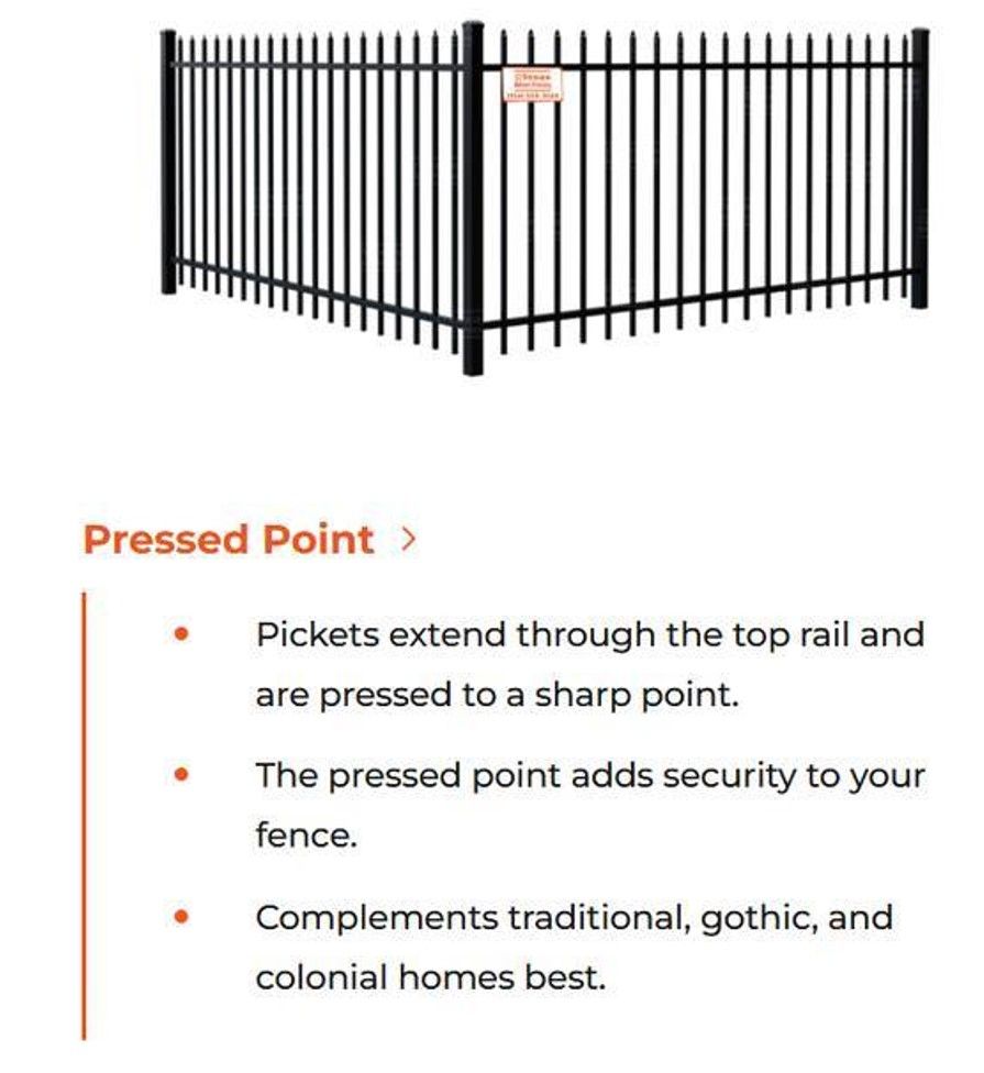metal fence - Pressed Point style