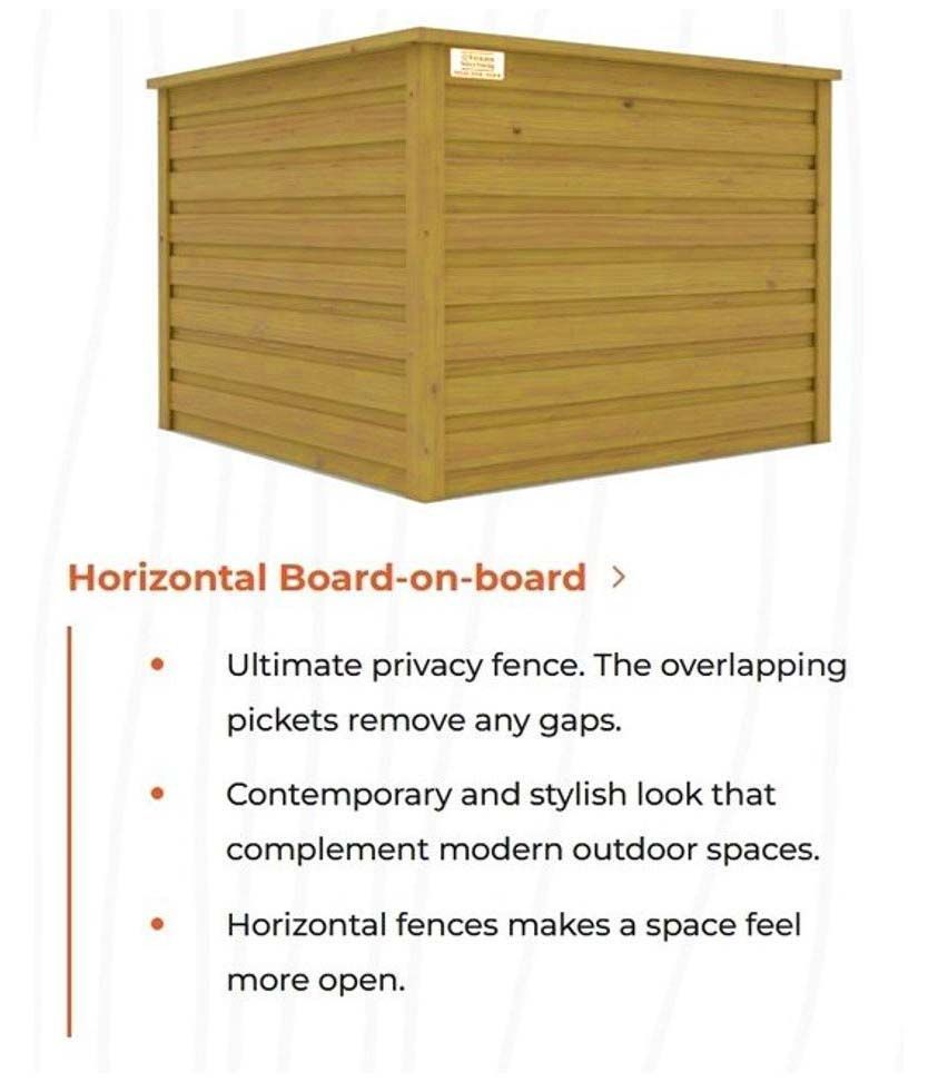 privacy fence - horizontal board-on-board style